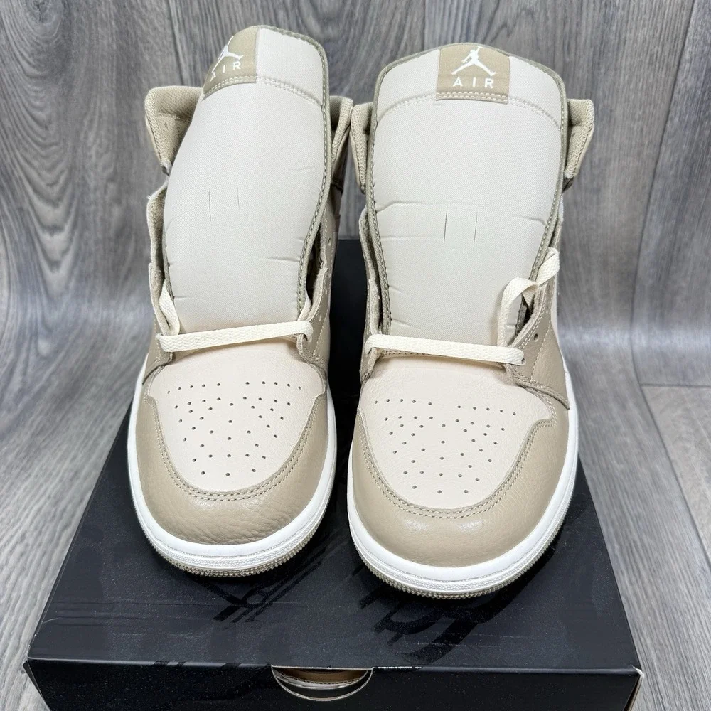 NEW Men's Air Jordan 1 Mid Legend LT Brown/Khaki-Phantom Size 12